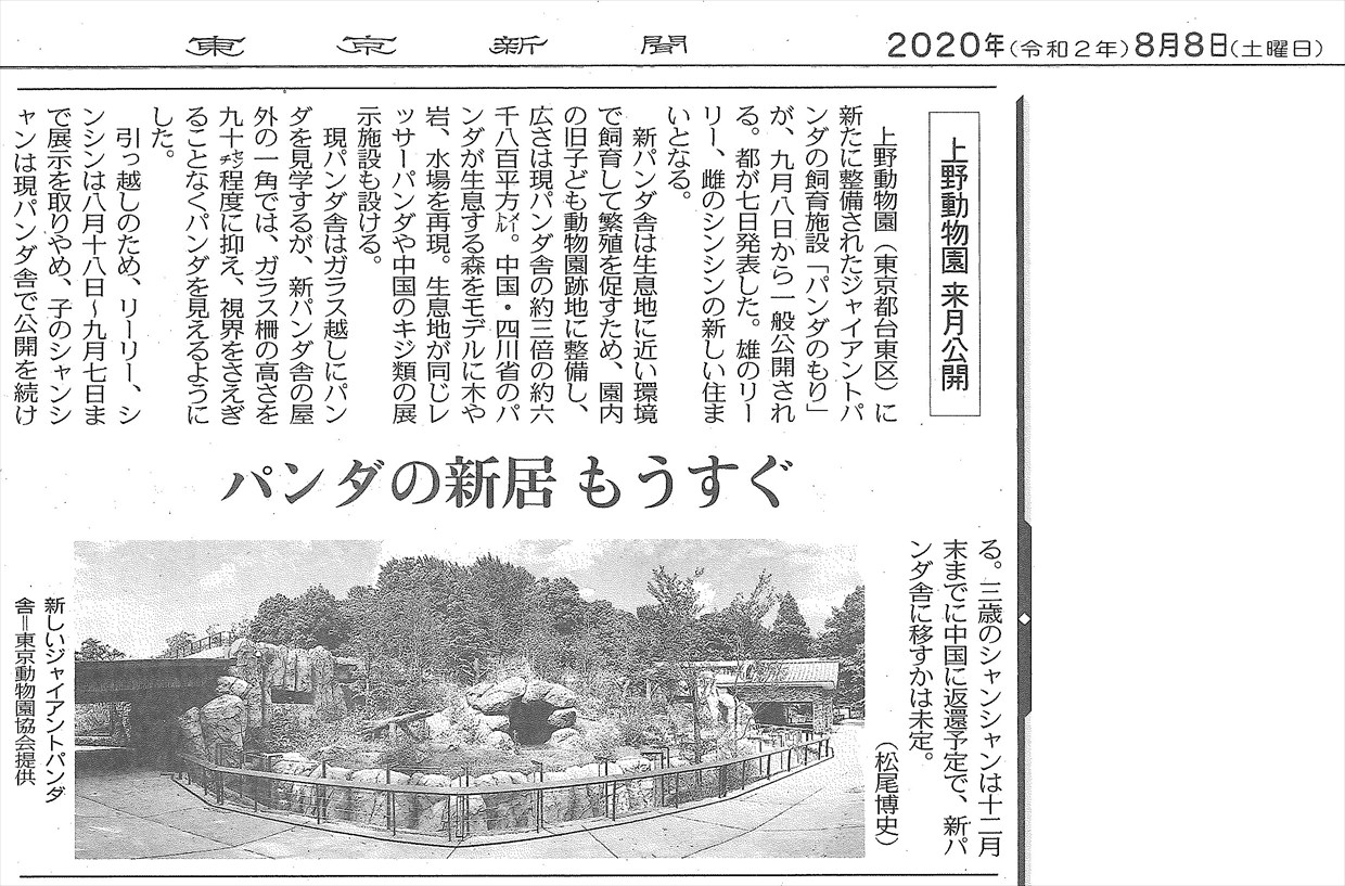 2020年8月8日東京新聞